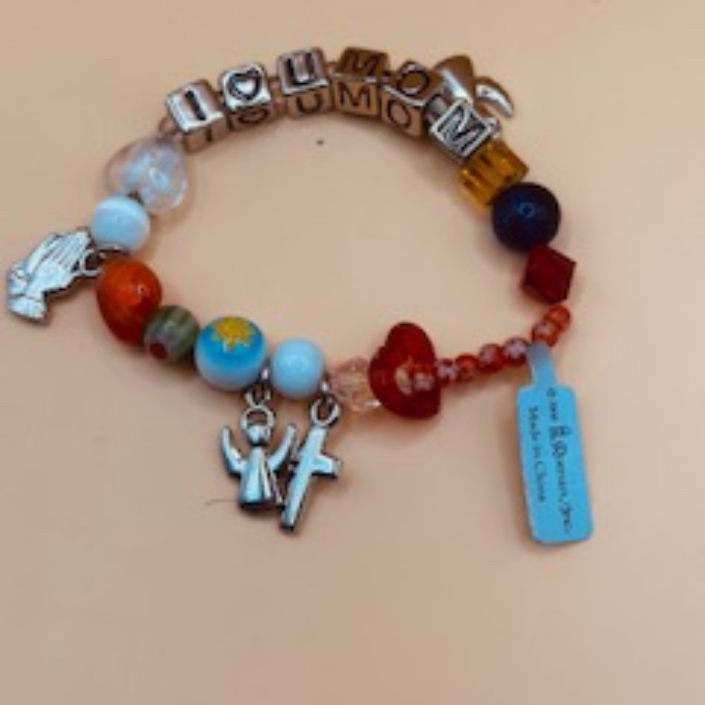 Mother's Blessings Beaded Charm Bracelet by Roman, Inc-NIB-NWOT